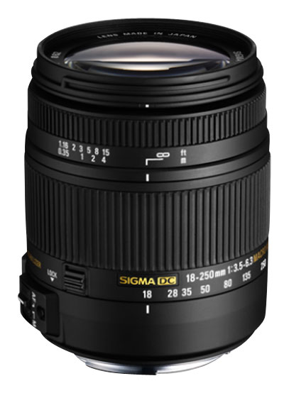 Angle View: Sigma - 18-250mm f/3.5-6.3 DC OS Macro HSM Standard Zoom Lens for Nikon - Black