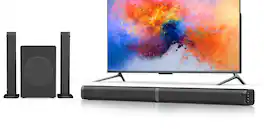 TECH SAFARI - 1 Separable Sound Bar For Smart Tv With Subwoofer 5 0 Surround System Home Theater Arc optical aux usb Treb - Default