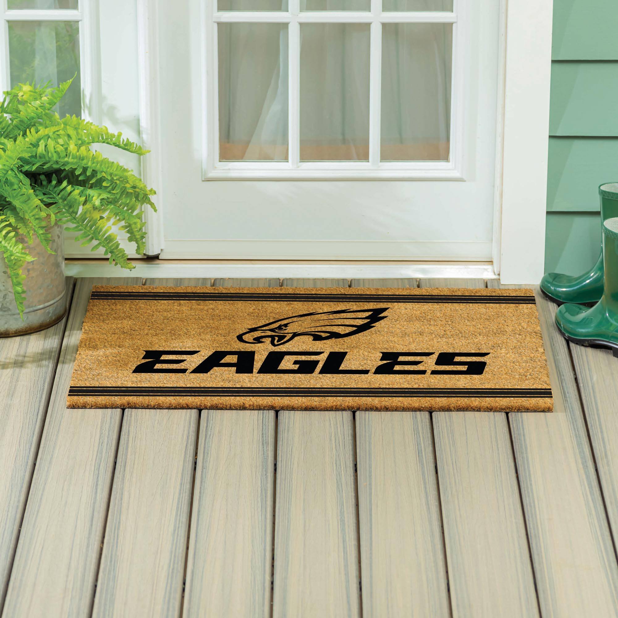 Alt View 3. Evergreen Enterprises - Philadelphia Eagles 24" x 36" Outdoor Monochrome Team Logo Coir Mat - Brown.
