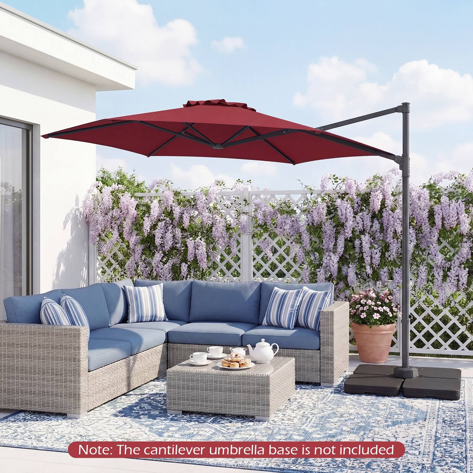 Note: The cantilever umbrella base is not included