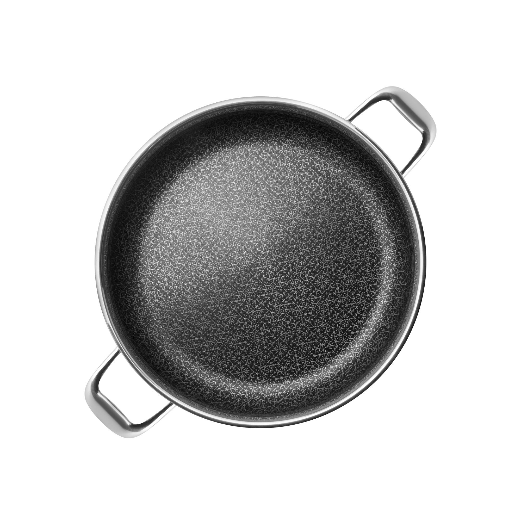 Alt View 1. Livwell Brands - DiamondClad™ 14" Hybrid Nonstick Stainless Steel Everything Pan, Dishwasher Safe, PFOA-free – Silver/Black - Black/Silver.