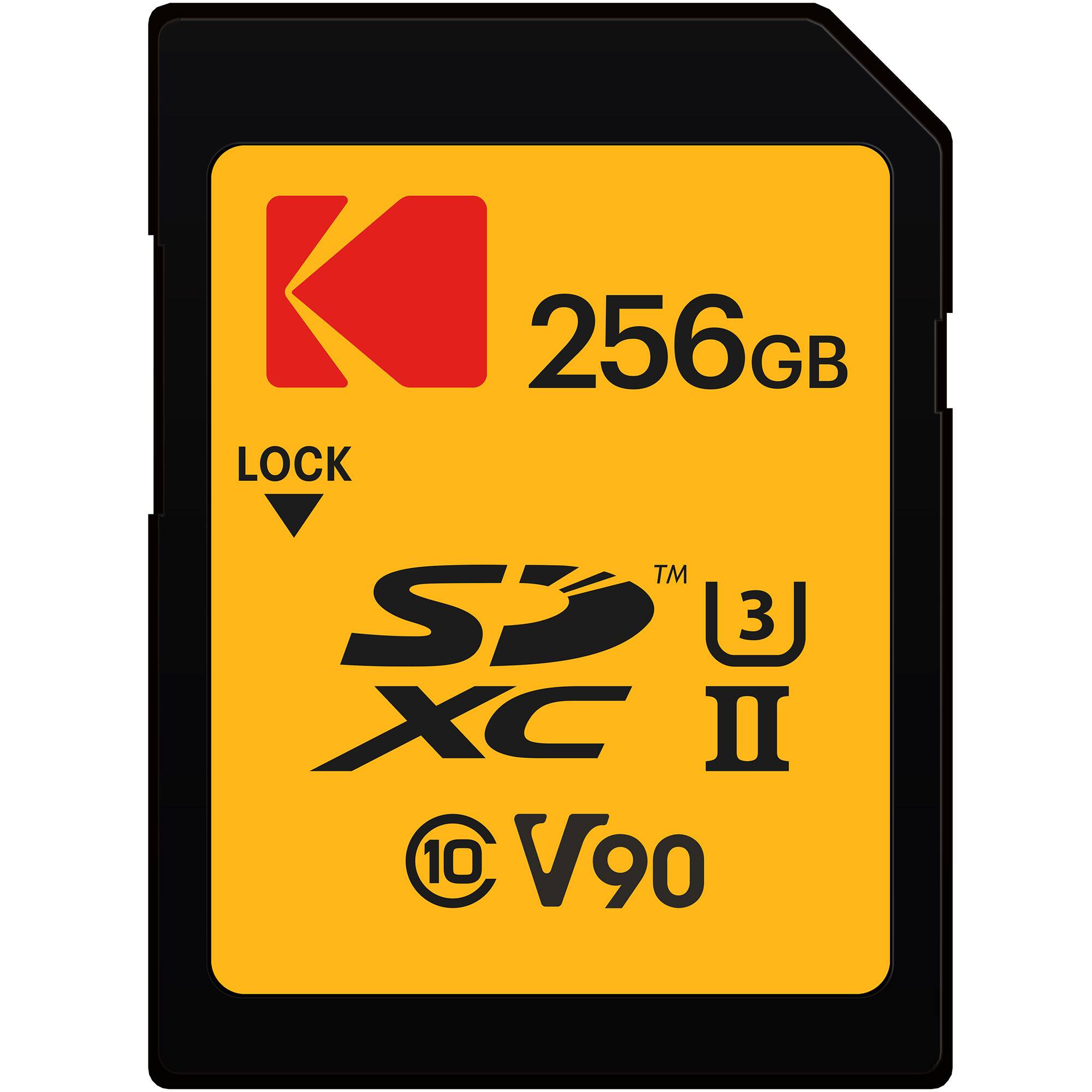 LOCK  
256GB  
SD™  
XC II  
V90  
10