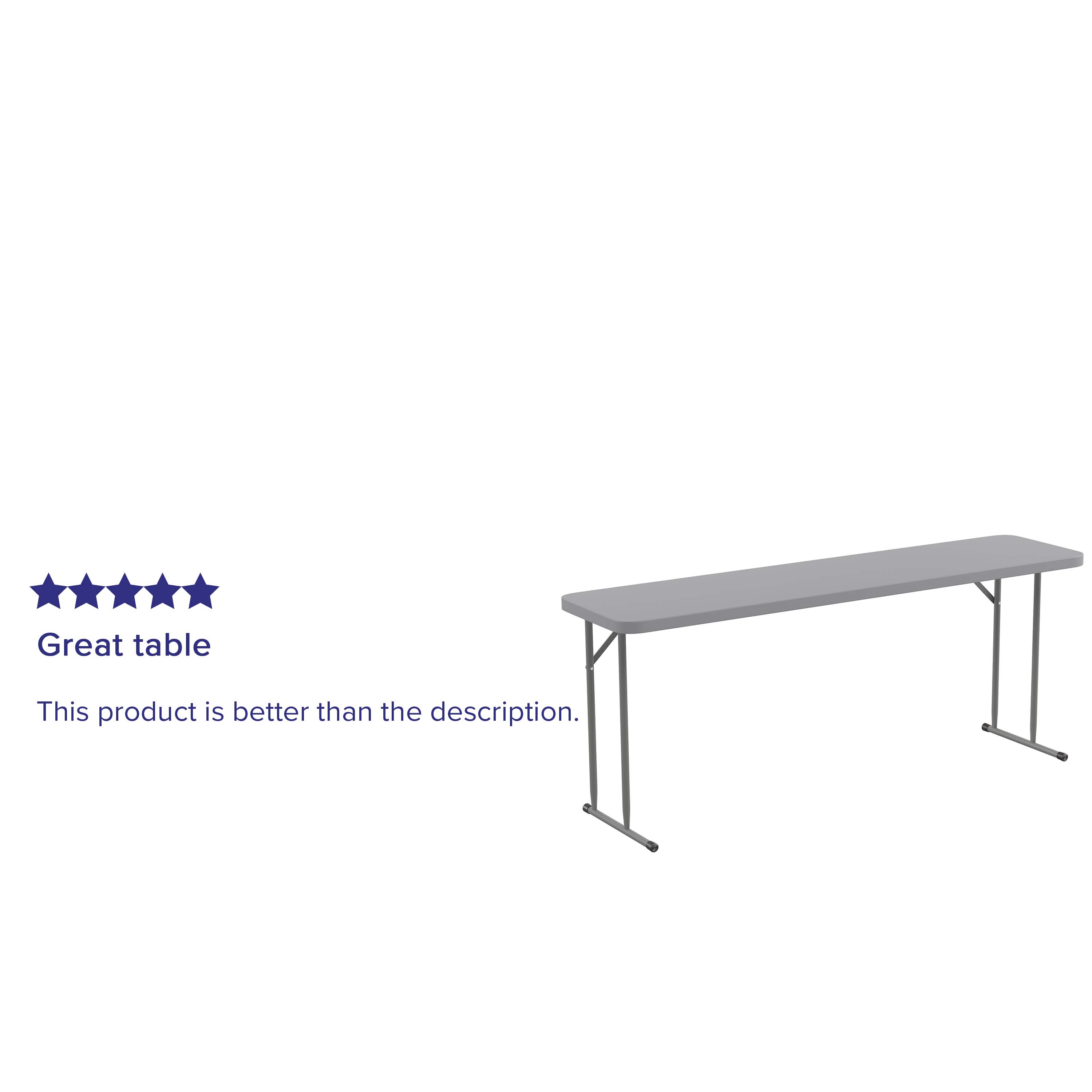 Alt View 14. Alamont Home - 6-Foot Plastic Folding Training Table - Gray.