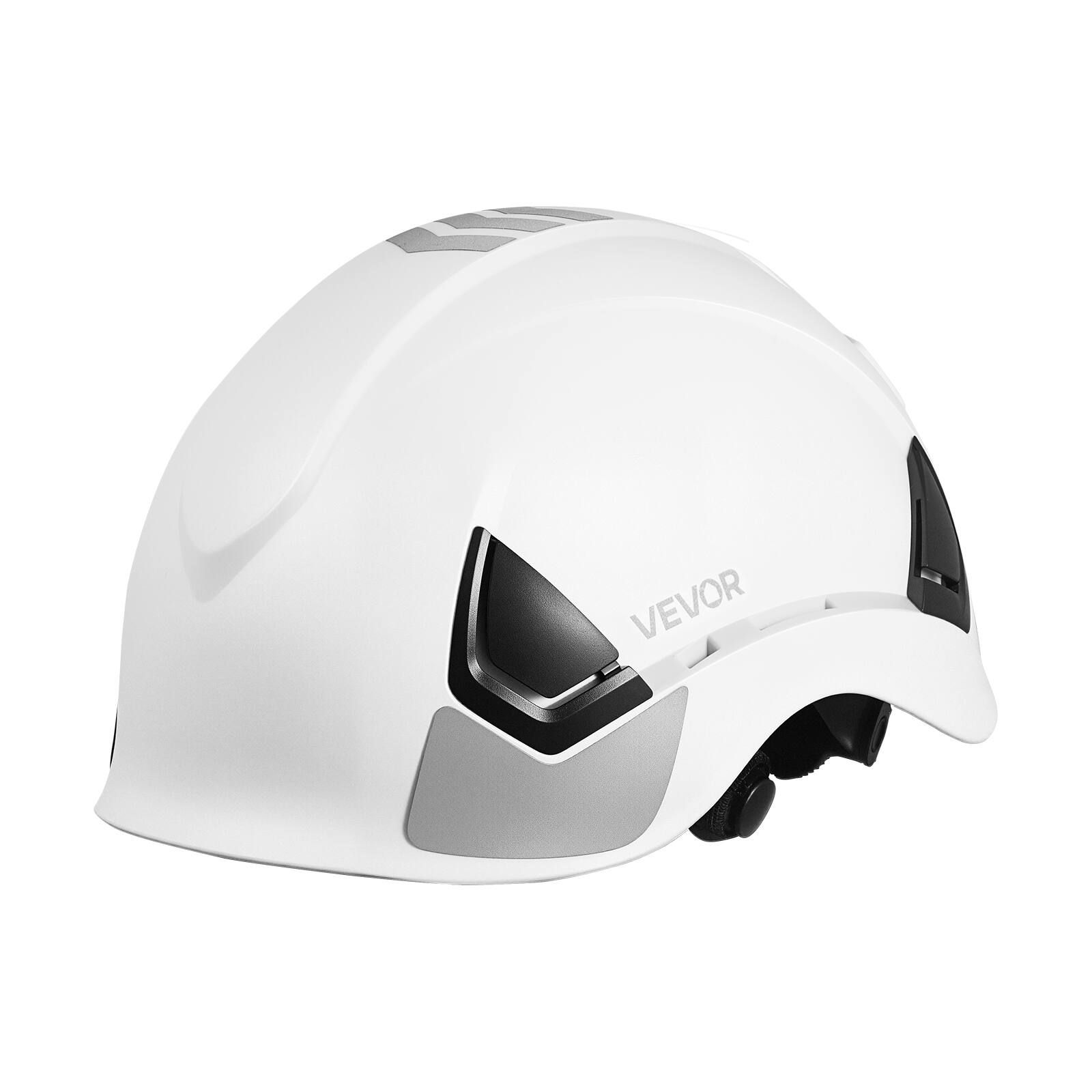 Alt View 4. VEVOR - Safety Helmet, ANSI/ISEA Z89.1 Approved ABS Safety Hard Hat with 6-Point Ratchet Suspension, Adjustable Vented Hardhat - White.