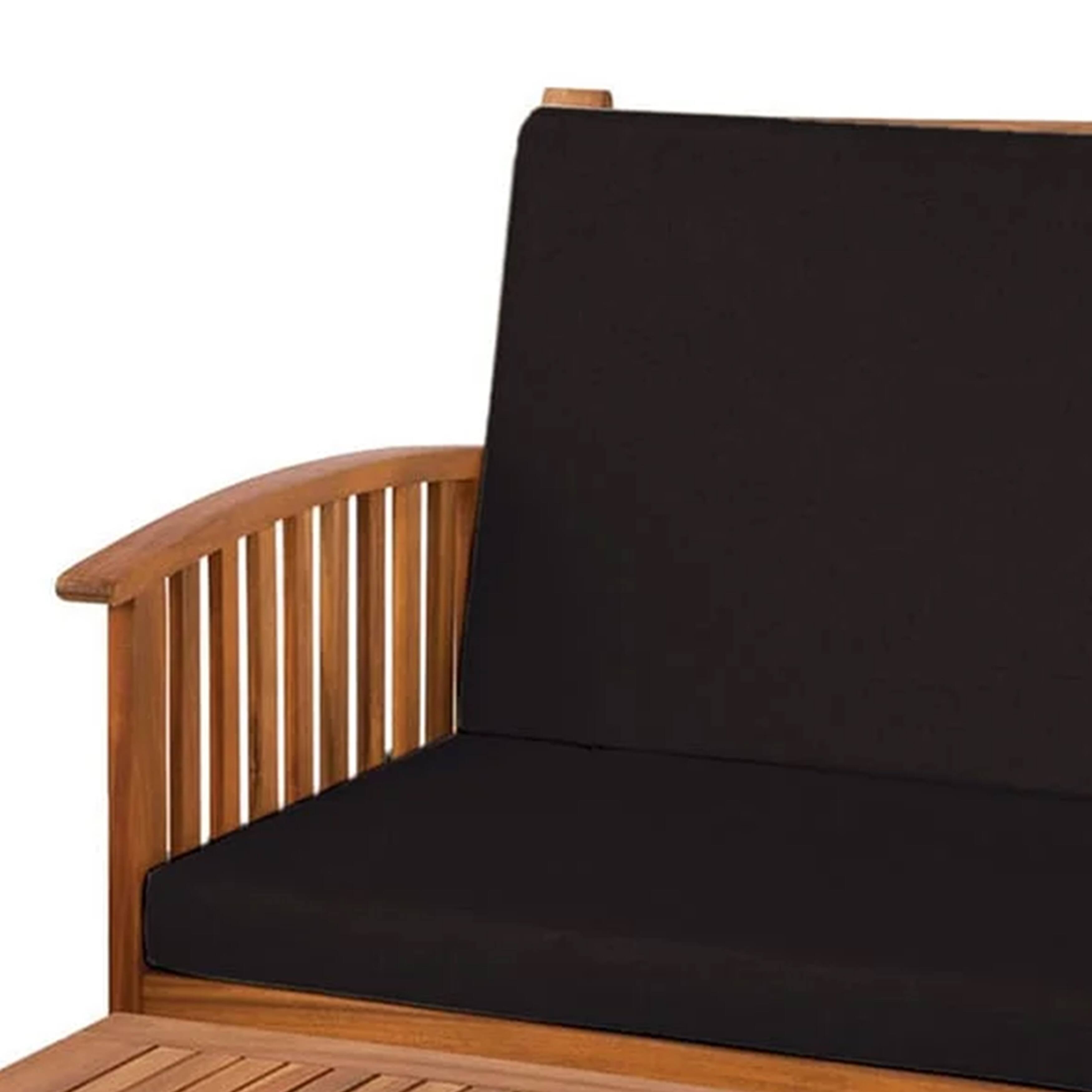 Alt View 1. Manhattan Lane - Kaila 2pc Outdoor Table and Loveseat Set, Black Cushion - Black, Natural Brown.
