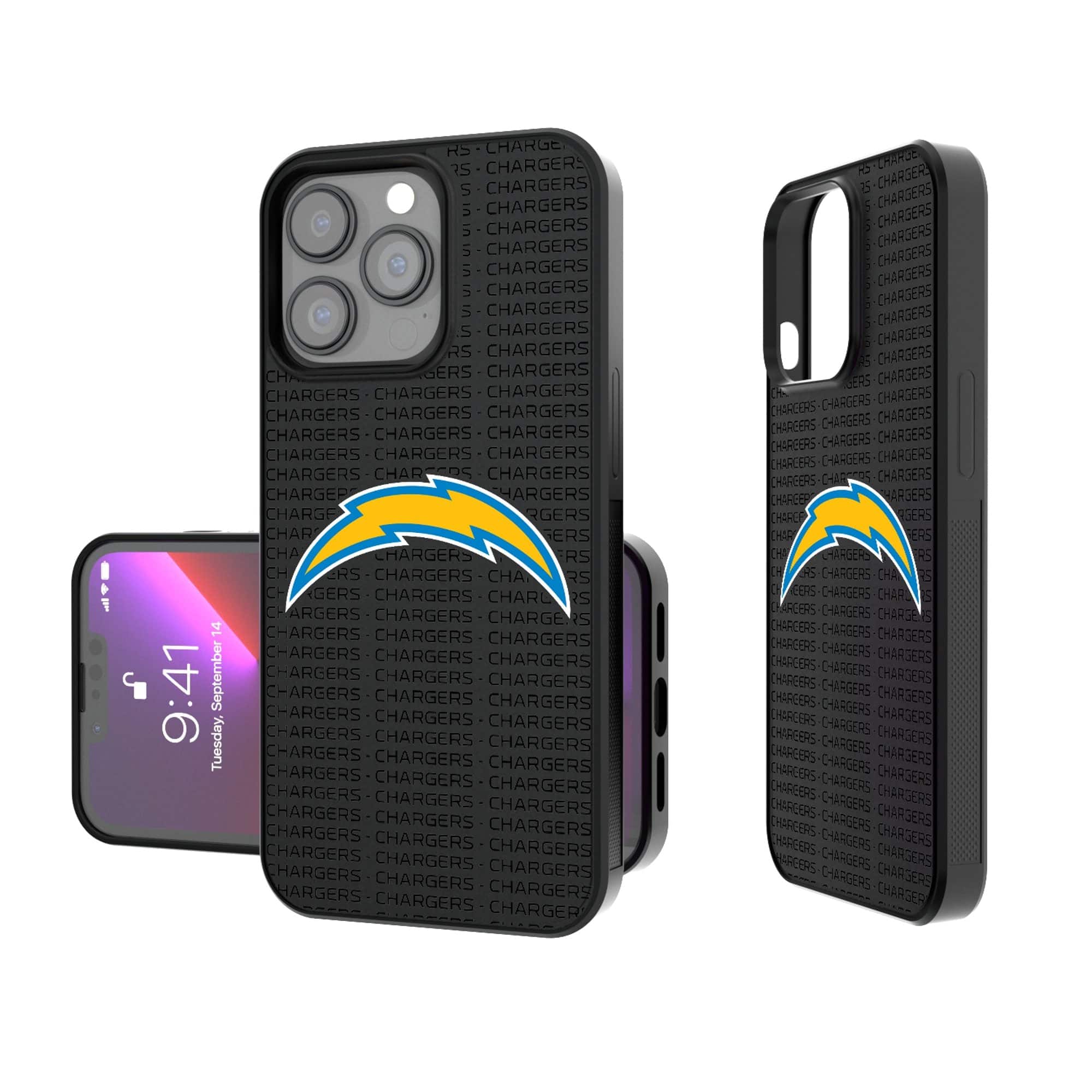 Keyscaper - NFL - Los Angeles Chargers iPhone Text Backdrop Design Bump Case - 15 Pro Max - Multicolor price history on PriceWatchPro