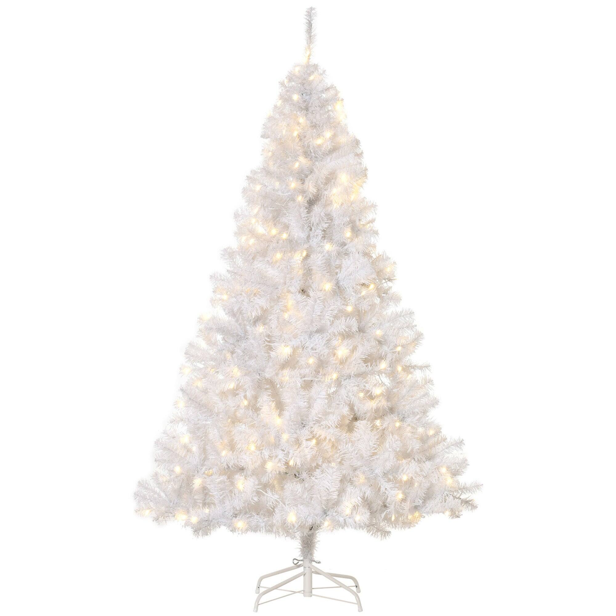 Alt View 6. Hivvago - 6 ft Tall Prelit Christmas Tree Douglas Fir Artificial Christmas Tree with Realistic Branches - White.