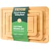 VEVOR - Cutting Board, 3 Pieces, Premium Versatile Bamboo Cutting Board with Food-Grade Oil and Juice Groove - Wood