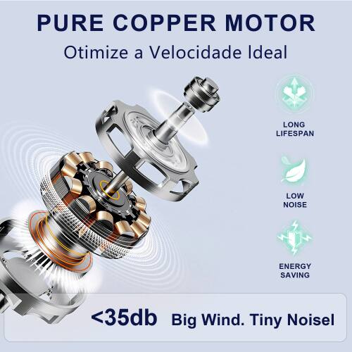 PURE COPPER MOTOR  
Otimiza a Velocidade Ideal  
LONG LIFESPAN  
LOW NOISE  
ENERGY SAVING  
<35db  
Big Wind. Tiny Noise!