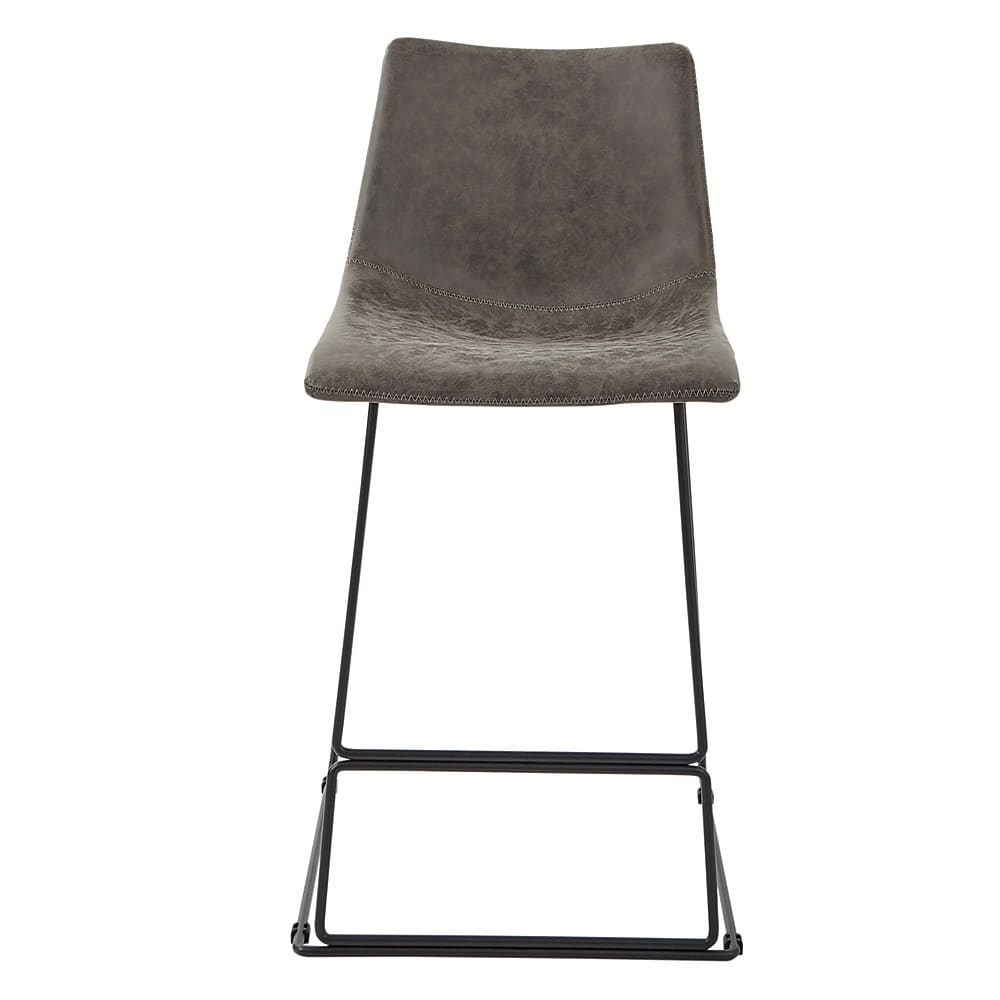 Front. OSP Home Furnishings - Nash 26" Counter Stool in Charcoal Faux Leather 2/CTN - Charcoal.