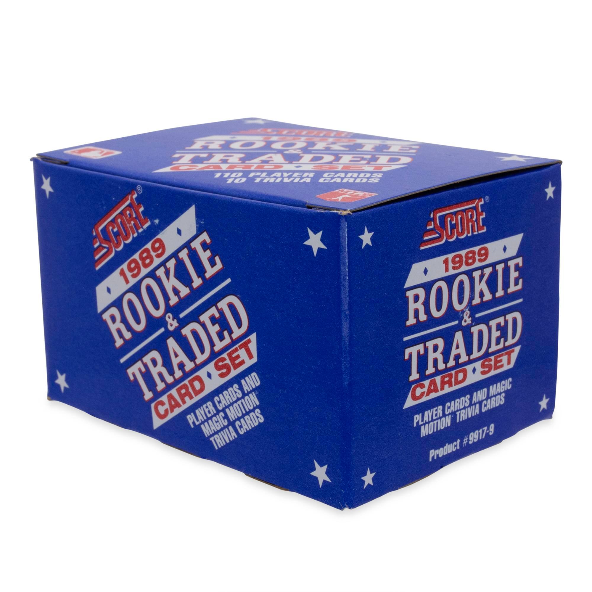 SCORE 1989 ROOKIE & TRADED CARD SET  
110 PLAYER CARDS  
10 TRIVIA CARDS  
PLAYER CARDS AND MAGIC MOTION TRIVIA CARDS  
Product #9917-9