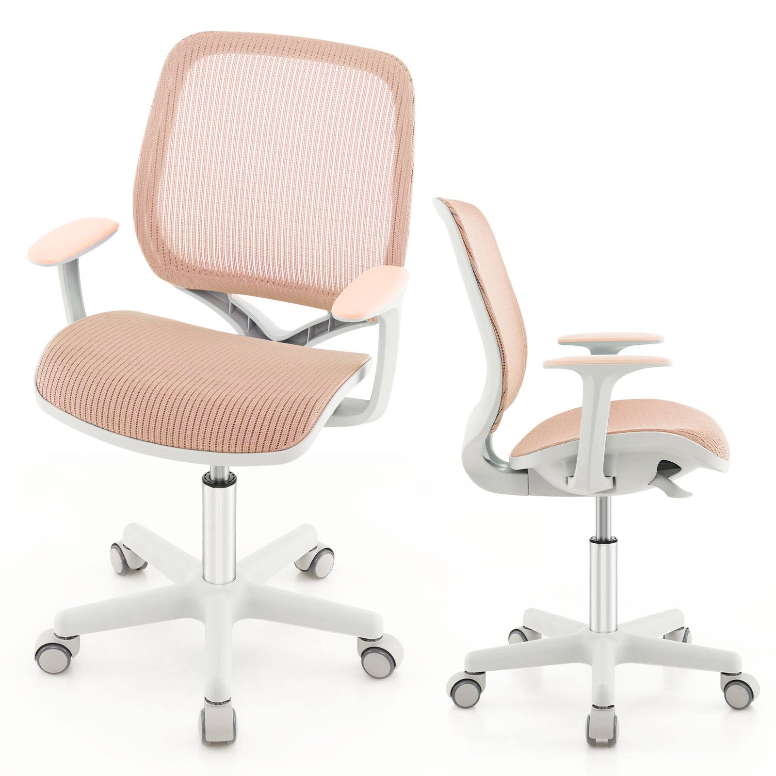 Alt View 5. Sugift - Swivel Mesh Children Computer Chair with Adjustable Height - Pink.