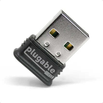 Front. Plugable - Plugable USB Bluetooth 4.0 Low Energy Micro Adapter (Compatible with Windows 11, 10, 8.x, 7, Classic Bluetooth, Gamepad, - Black.