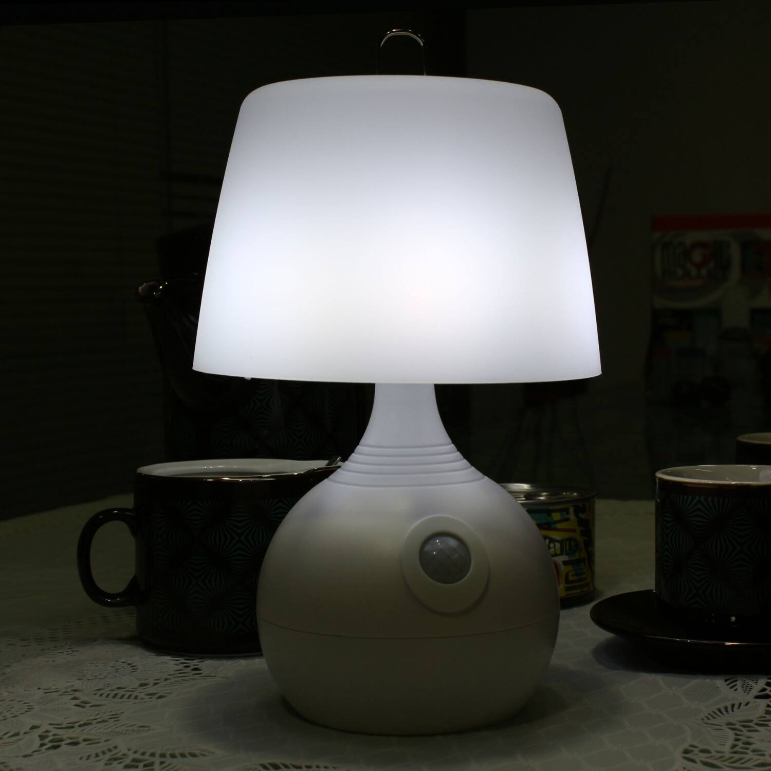 Alt View 8. Ivation - 12-LED Table Lamp, Battery Operated Motion Sensing Table Lamp with Dual Color Range - White.