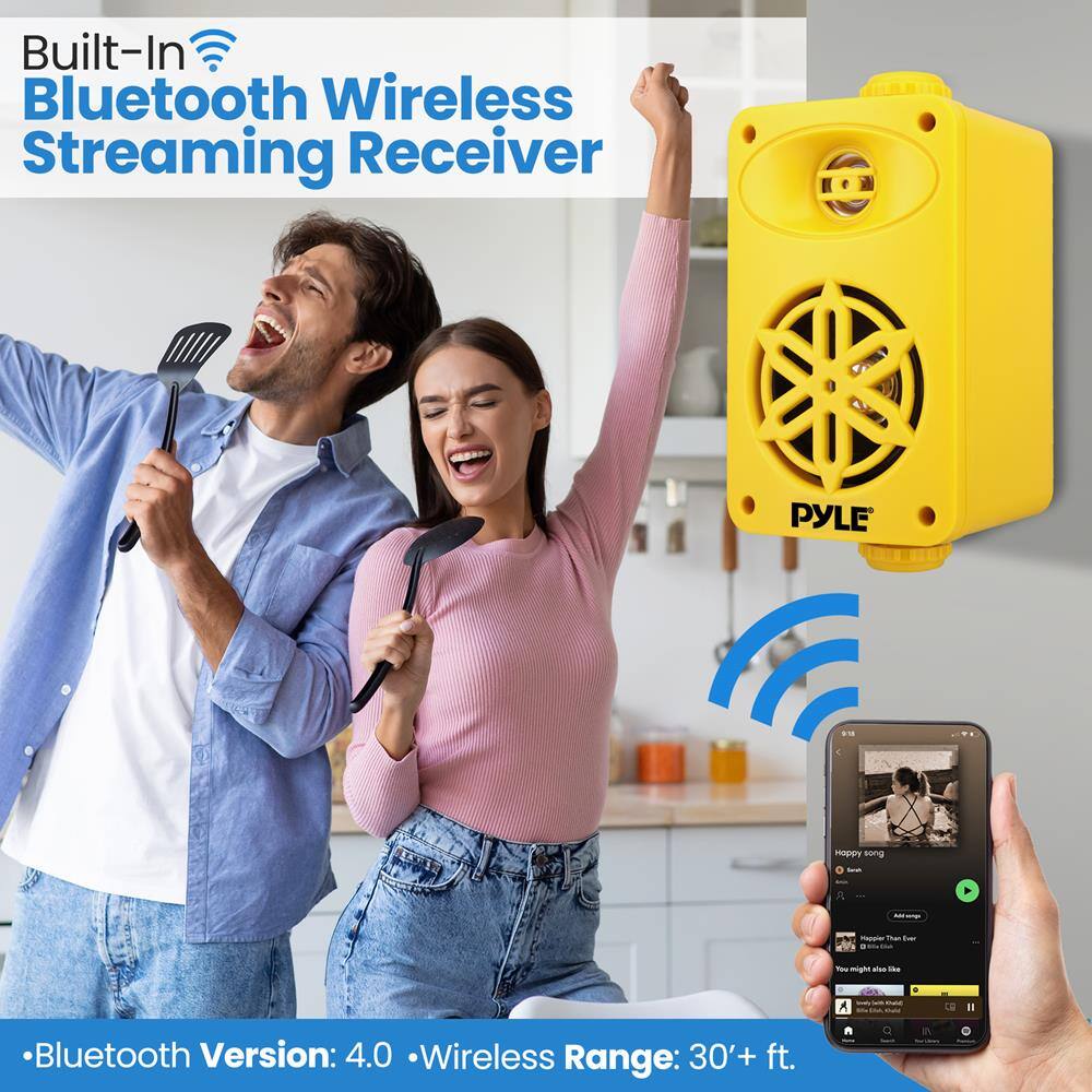 Built-In Bluetooth Wireless Streaming Receiver

PYLE

Bluetooth Version: 4.0

Wireless Range: 30'+ ft.