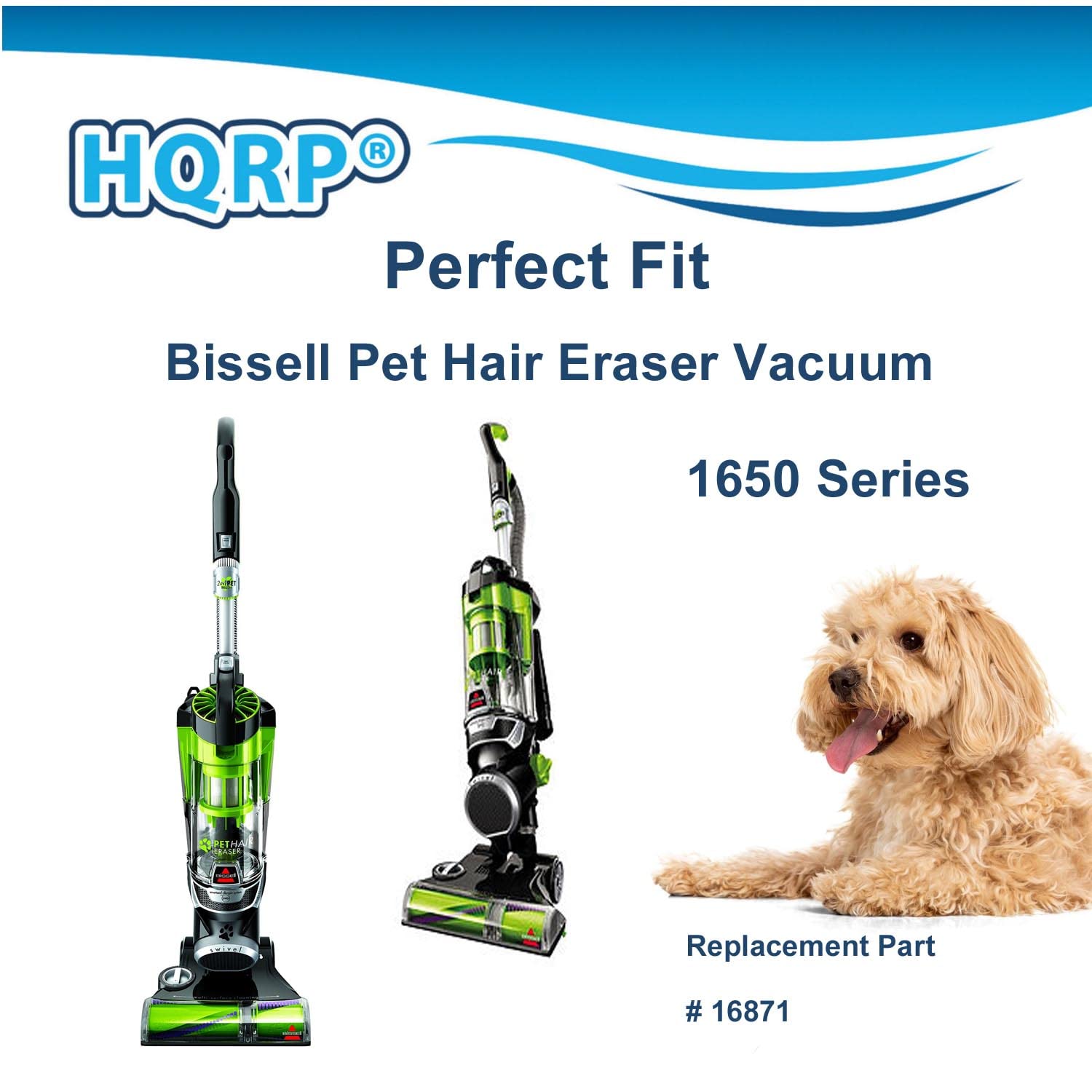HQRP Perfect Fit Bissell Pet Hair Eraser Vacuum 1650 Series Replacement Part # 16871