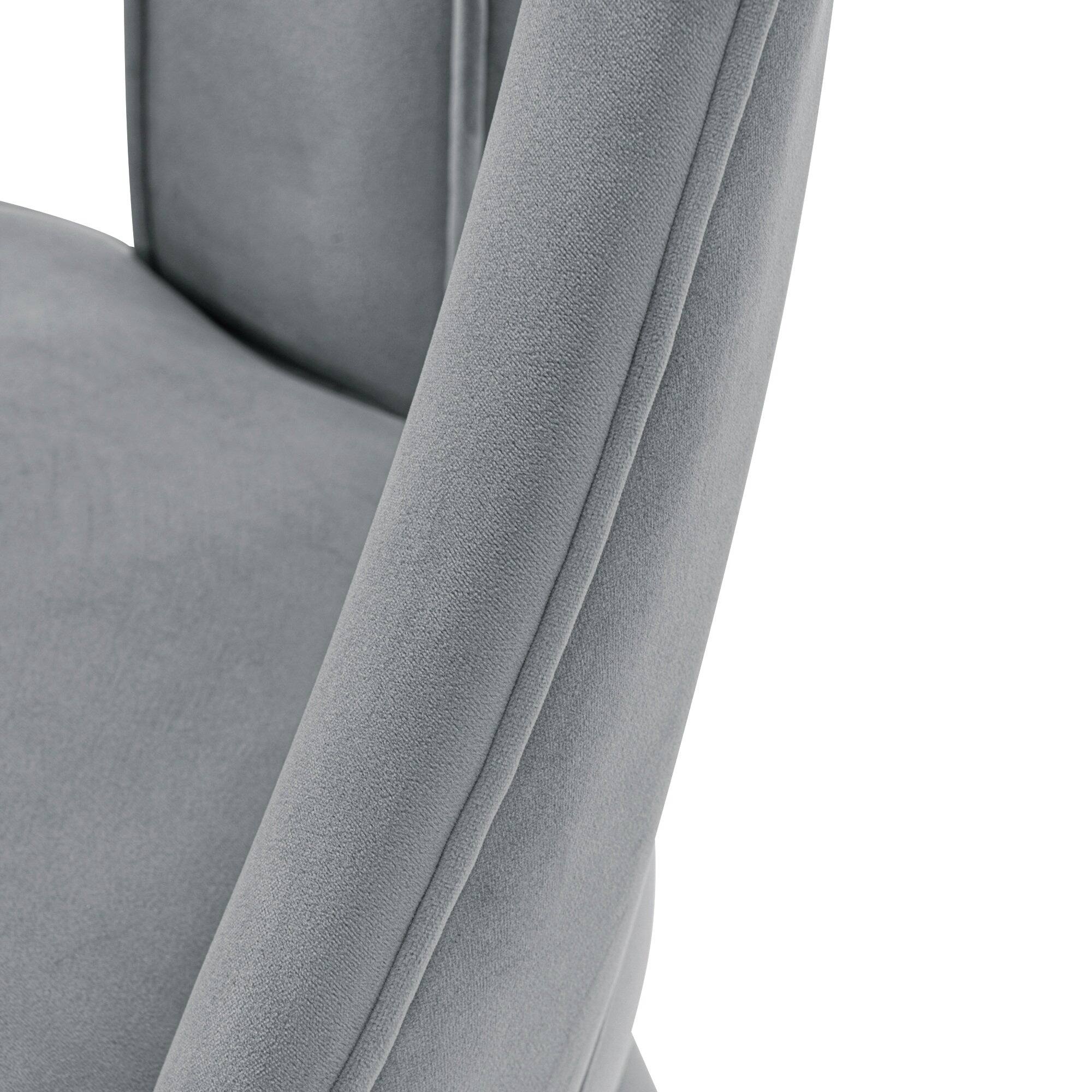 Alt View 1. Manhattan Comfort - Neda Modern Upholstered Velvet Dining Chair - Gray.