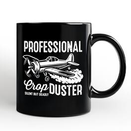 OrnamentallyYou - Professional Crop Duster Funny Mug, Silent But Deadly Sarcastic Men Gift - Black
