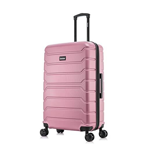 Front. Vulpecula Spade - TREND Luggage with Spinner Wheels | Durable Lightweight Hardside Suitcase, Travel bag with Handle and Trolley, 28-Inch - Rose Gold.