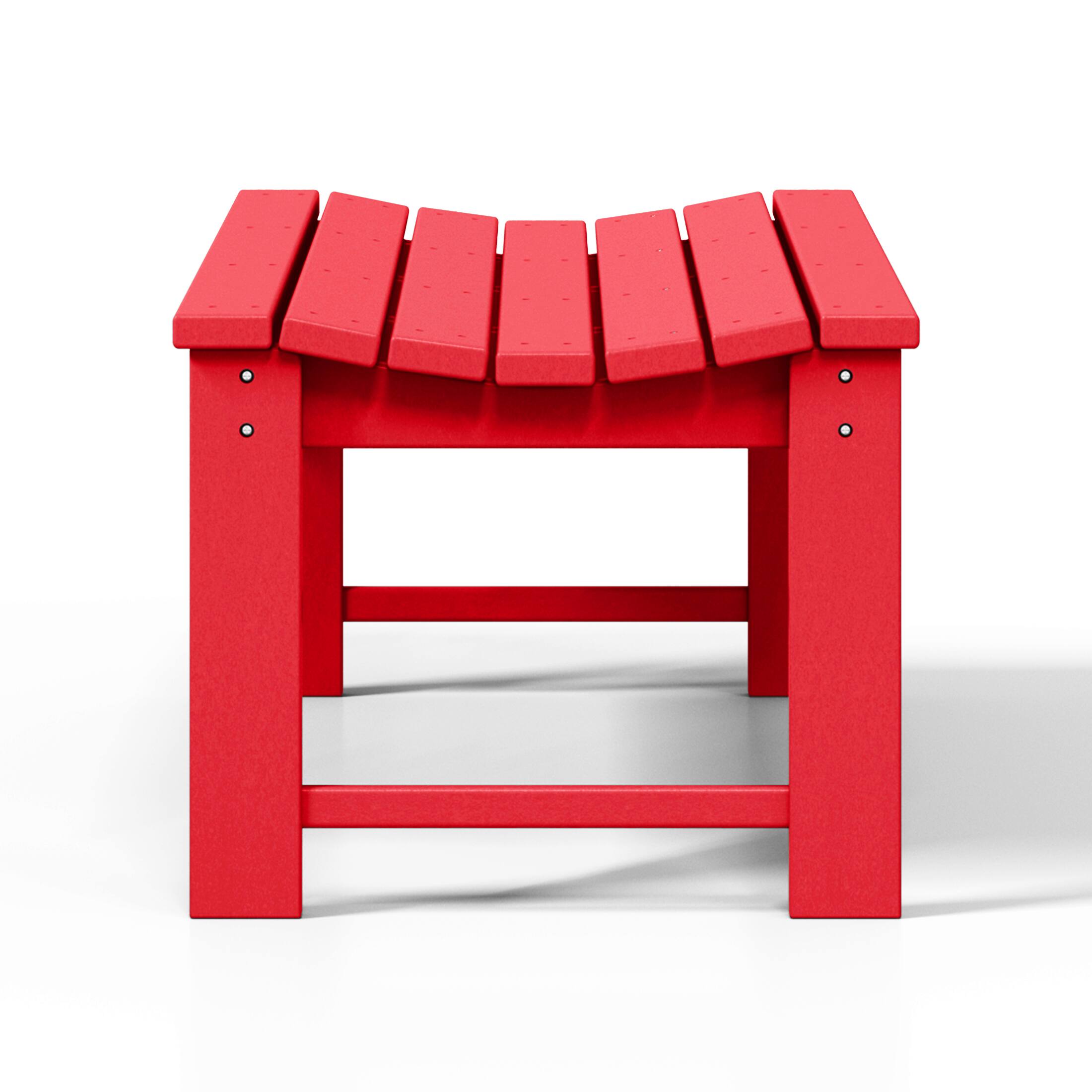 Left. WestinTrends - WestinTrends Malibu 48" length backless Poly Wood Outdoor / Garden bench - Red.