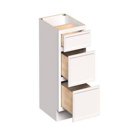 Boyel Living - 18-in W x 34.5-in H x 24-in D Slim Shaker RTA Kitchen 3-Drawer Base Cabinet with Soft-Close Drawers - Snow White