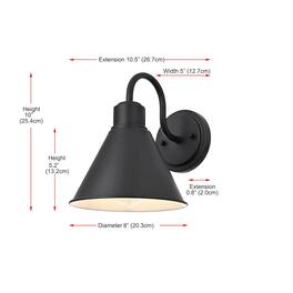 Elegant Lighting - Colton 8 Inch Outdoor Wall Sconce In - Black