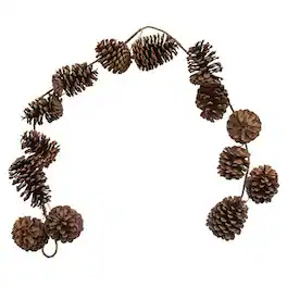 BreeBe - Natural Pine Cone Garland - Brown