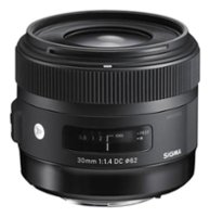 Sigma - 30mm f/1.4 DC HSM (A) Standard Lens for Select Canon EF-S DSLR Cameras - Black - Front_Zoom