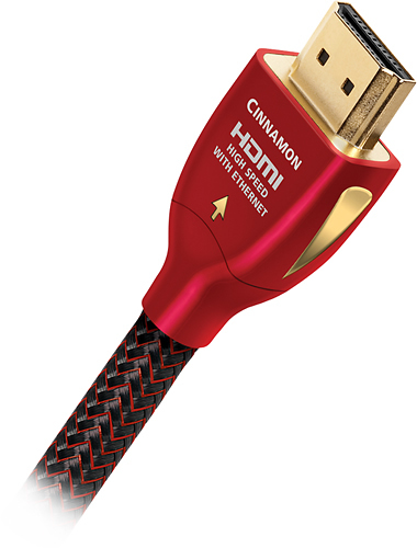 Angle View: AudioQuest - Cinnamon 5' 4K Ultra HD HDMI Cable - Black/Red