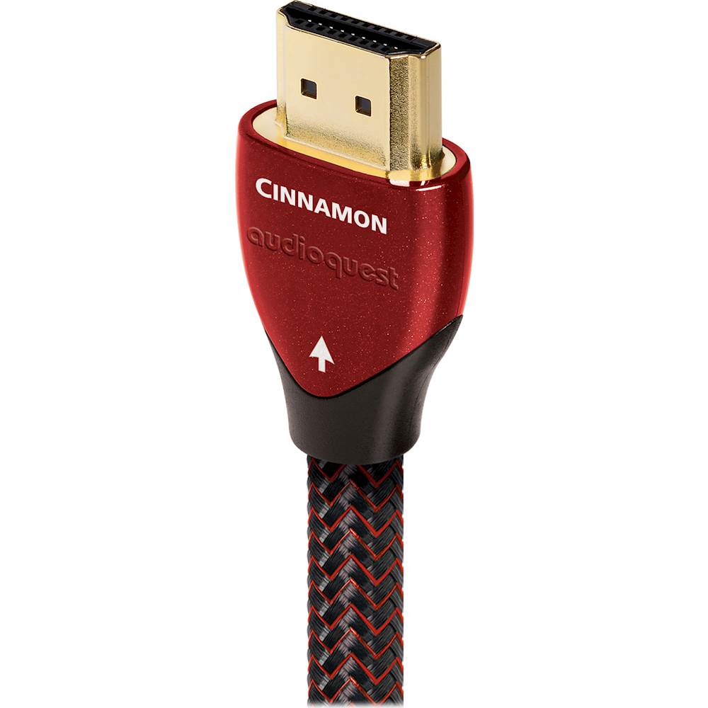 Left View: AudioQuest - Cinnamon 5' 4K Ultra HD HDMI Cable - Black/Red