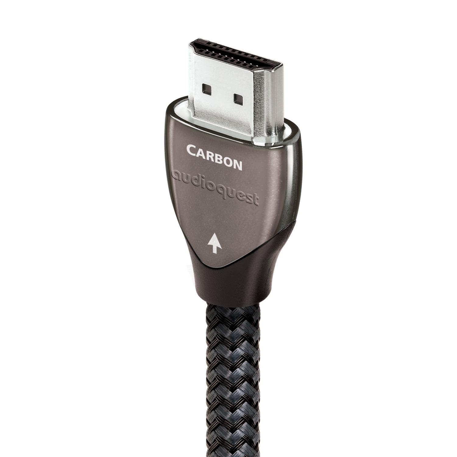 Left View: AudioQuest - Carbon 3'4" 4K Ultra HD HDMI Cable - Charcoal/Black