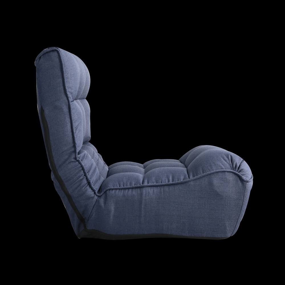 Alt View 1. Loheer - Loheer Single Sofa Reclining Chair Adjustable Floor Chair Tatami Lazy Sofa Folding Deck Chair for Living Room Bedroom - Navy.
