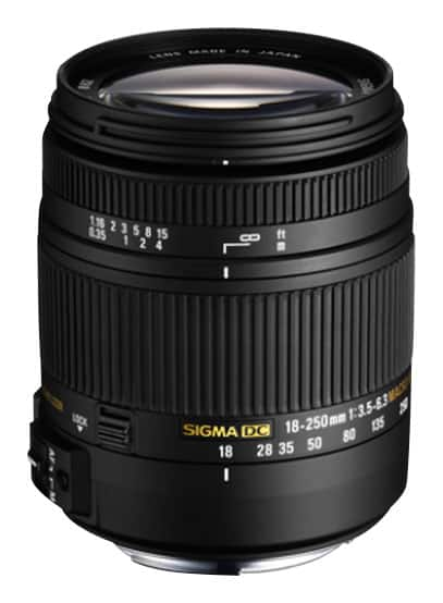 Angle View: Sigma - 18-250mm f/3.5-6.3 DC OS Macro HSM Standard Zoom Lens for Select Canon EF-S DSLR Cameras - Black