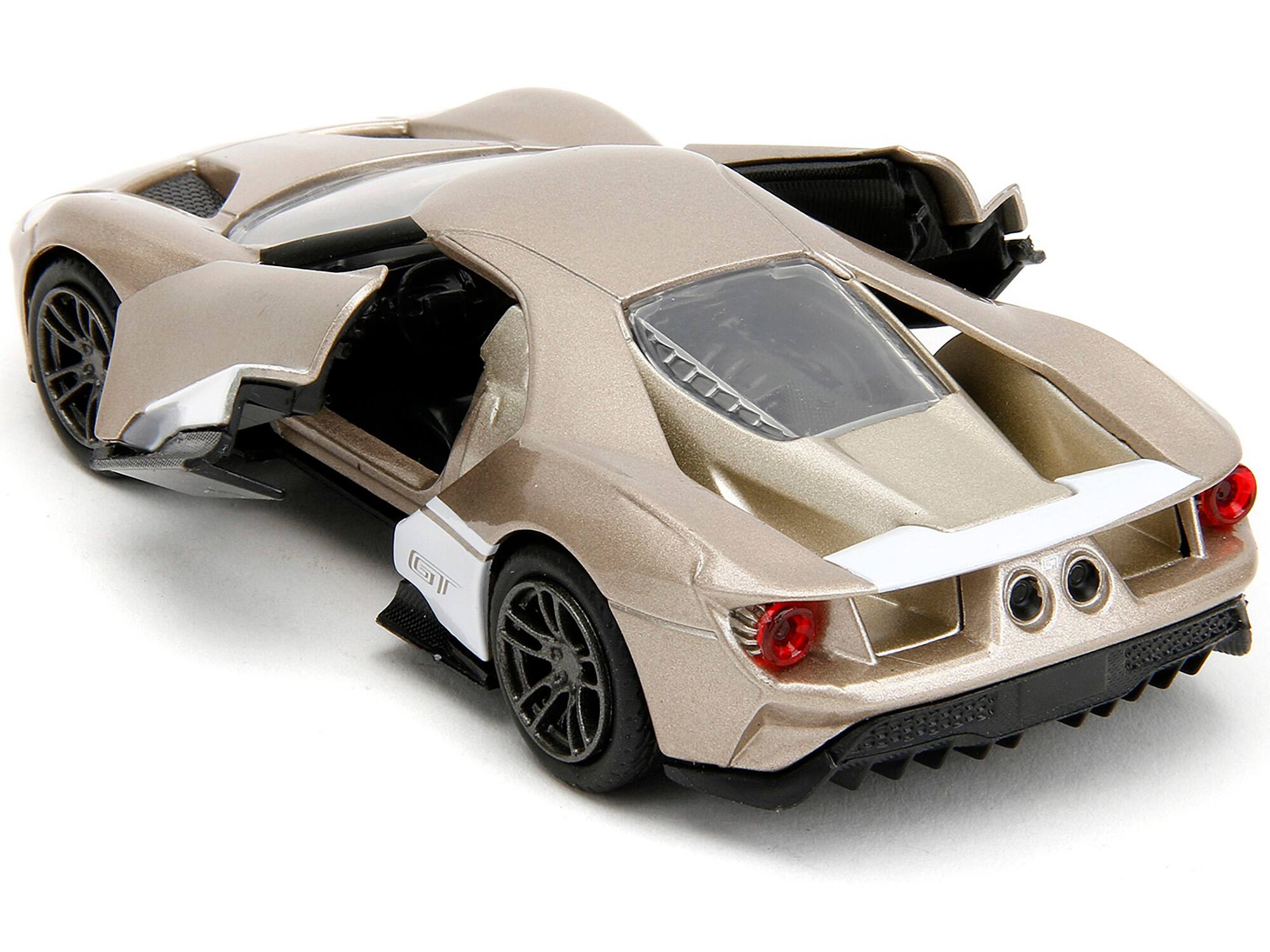 Back. Jada - 2017 Ford GT Gold Metallic with White Accents "Pink Slips" Series 1/32 Diecast Model Car by Jada - Gold Metallic With White.