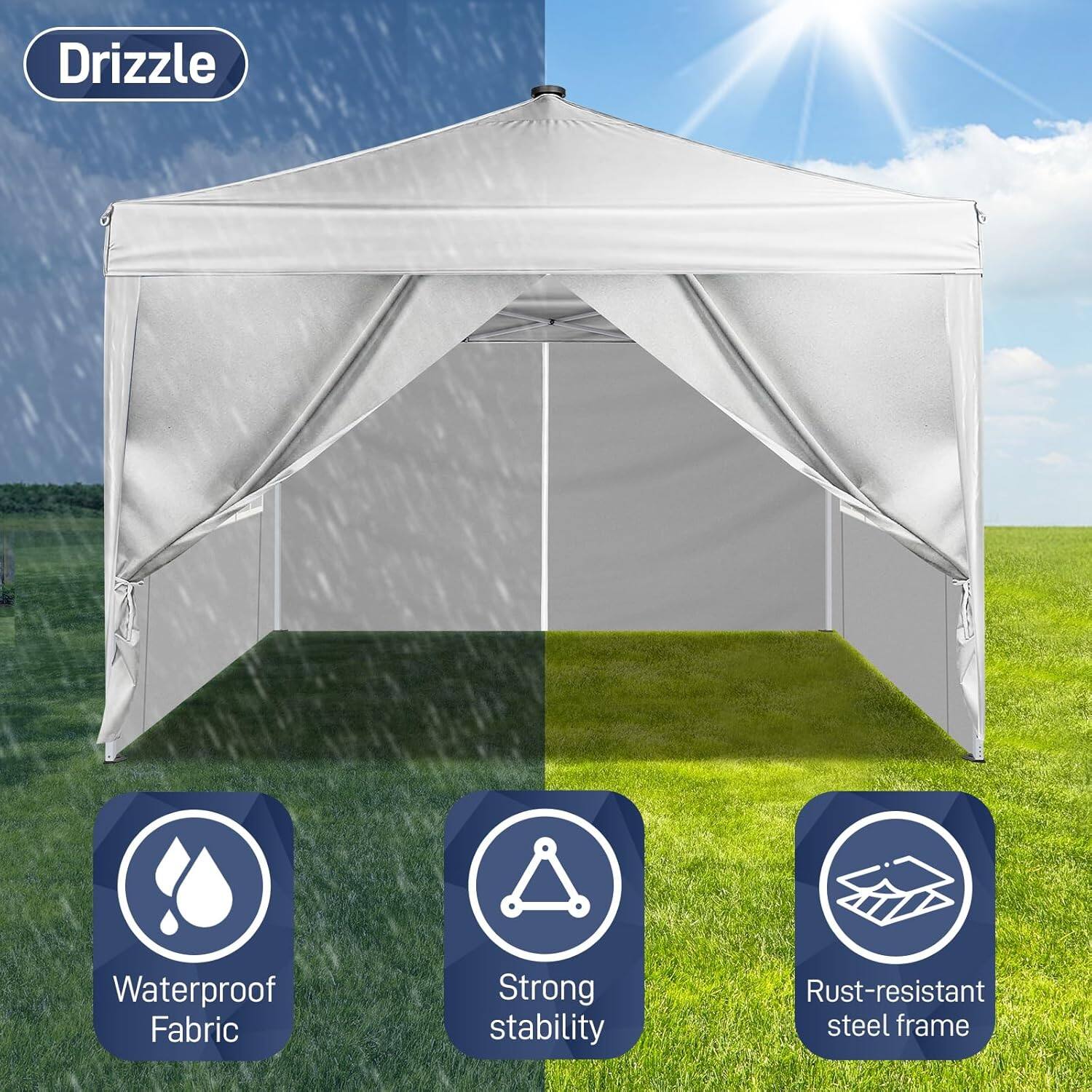 Drizzle

Waterproof Fabric  
Strong stability  
Rust-resistant steel frame