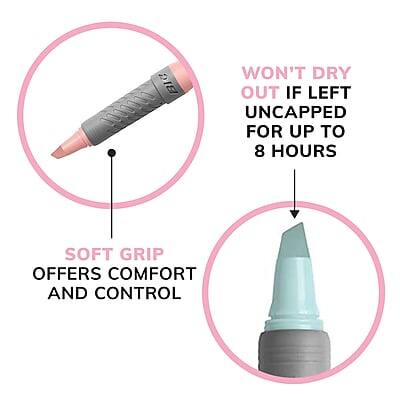 BIC 11011 WON'T DRY OUT IF LEFT UNCAPPED FOR UP TO 8 HOURS. SOFT GRIP OFFERS COMFORT AND CONTROL.