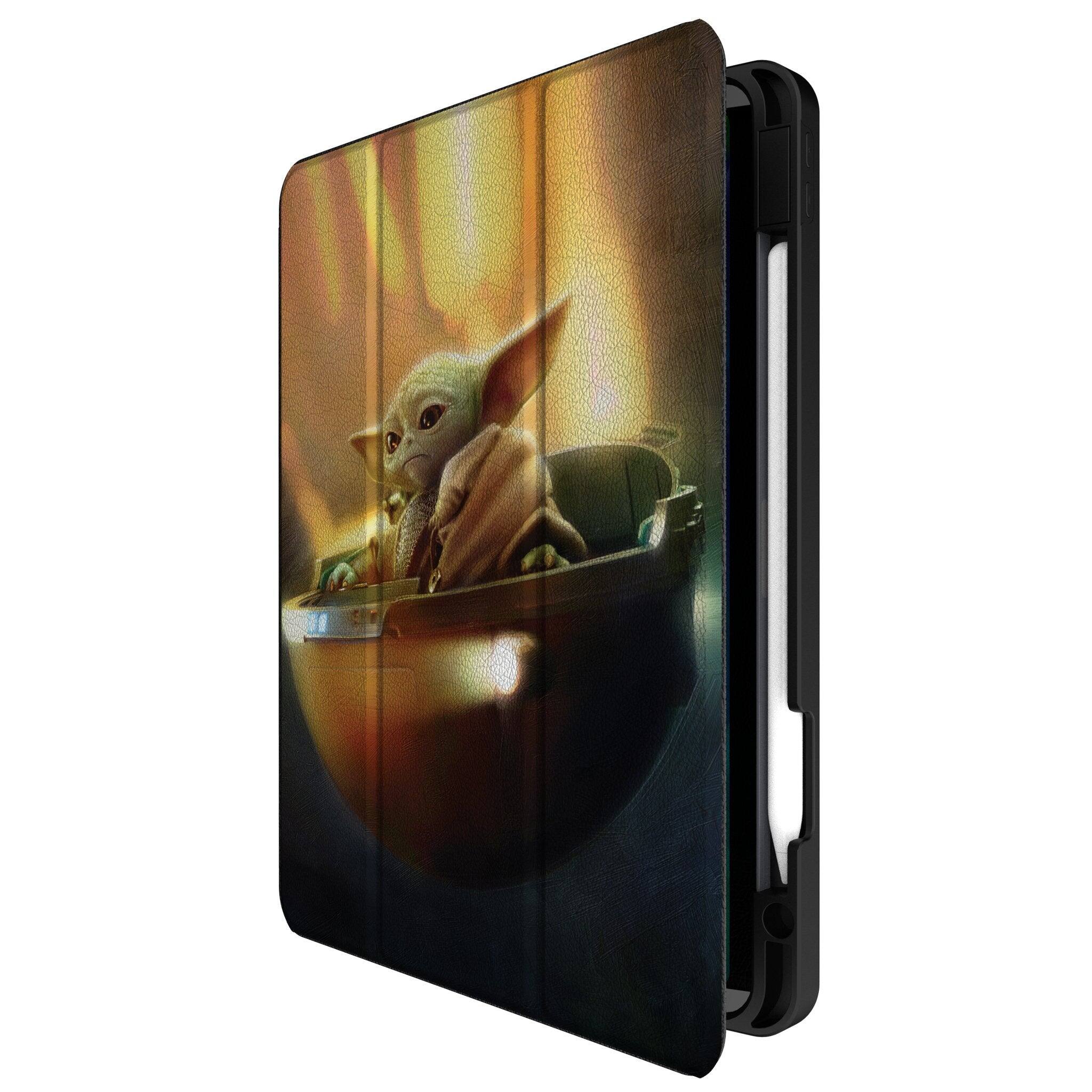 Angle. Keyscaper - Star Wars: The Mandalorian Portrait Tablet Case - Apple iPad Pro 11in (3rd/2nd/1st Gen) - Grogu.