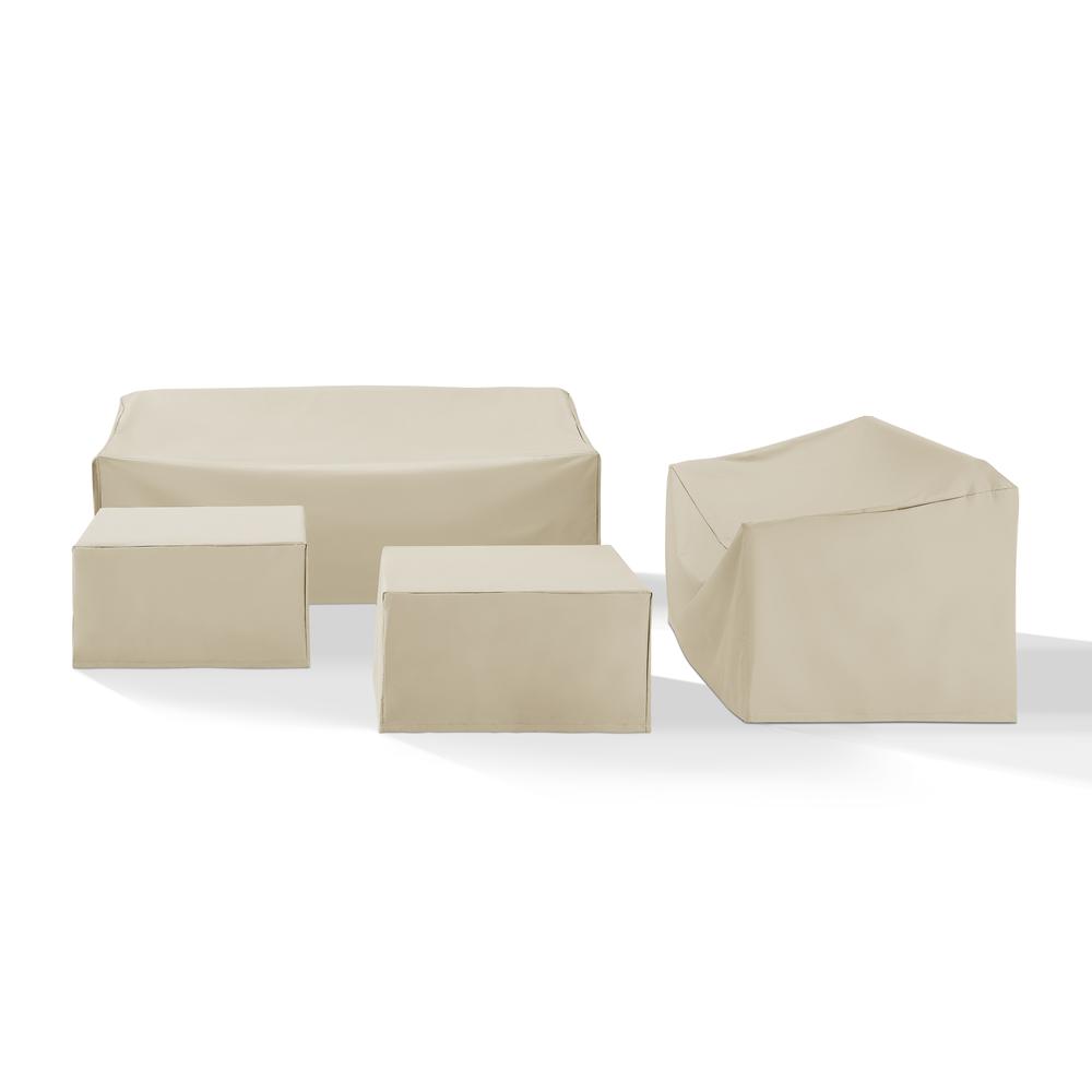 Left. Crosley Furniture - 4Pc Outdoor Furniture Cover Set - Tan.
