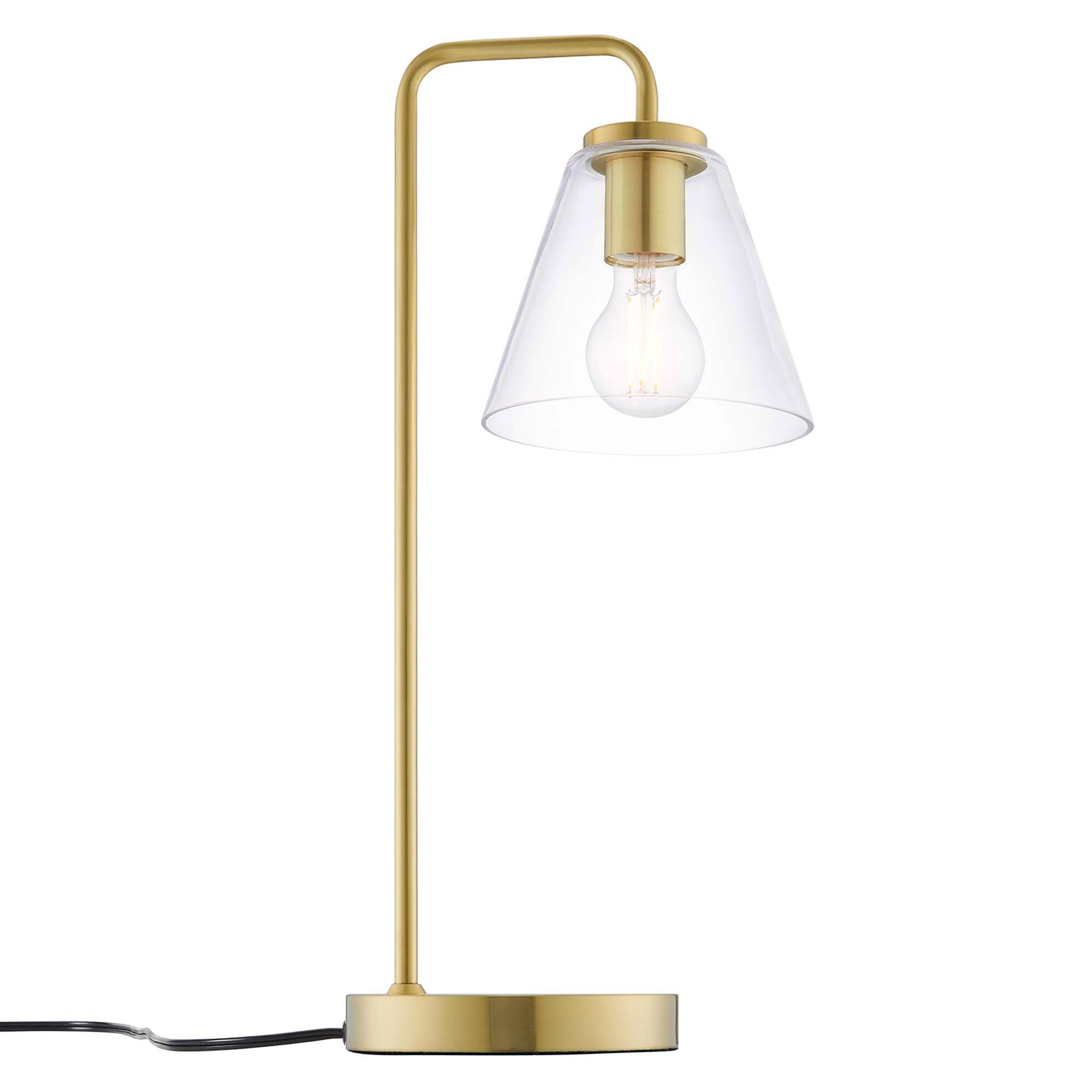 Alt View 2. Modway - Element Glass Table Lamp by Modway - Satin Brass.