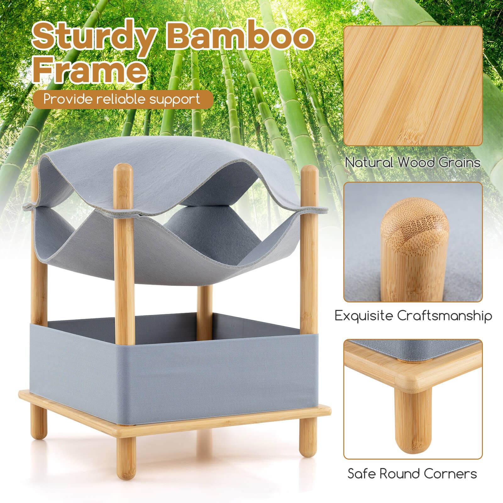 Sturdy Bamboo Frame  
Provide reliable support  

Natural Wood Grains  

Exquisite Craftsmanship  

Safe Round Corners