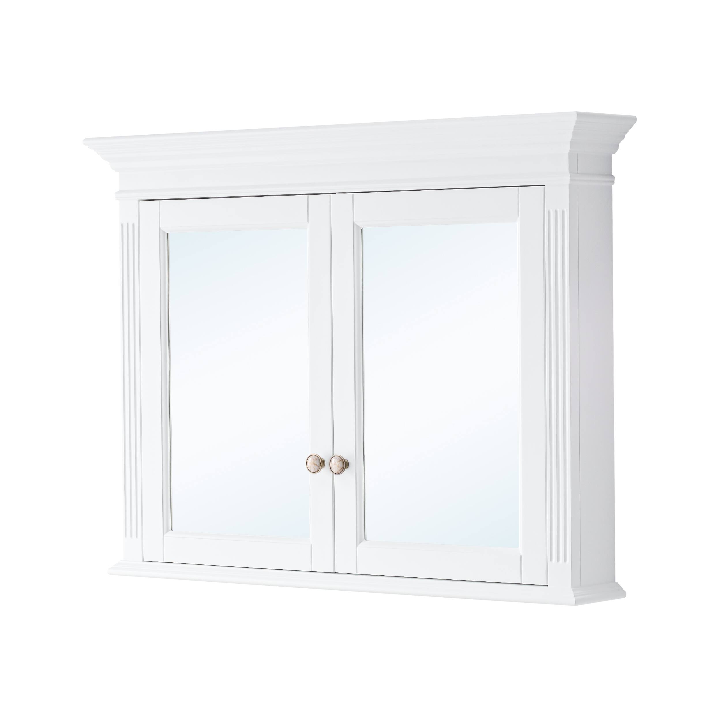 Alt View 8. WELLFOR - 40 in. W x 30 in. H Rectangular Handmade Wood Surface Mount Medicine Cabinet with Mirror, 2 Soft Close Doors - White.