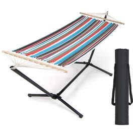 Costway - 10.5FT Heavy Duty Stand with Portable Hammock, Stand & Carrying Case for Garden - Multicolor