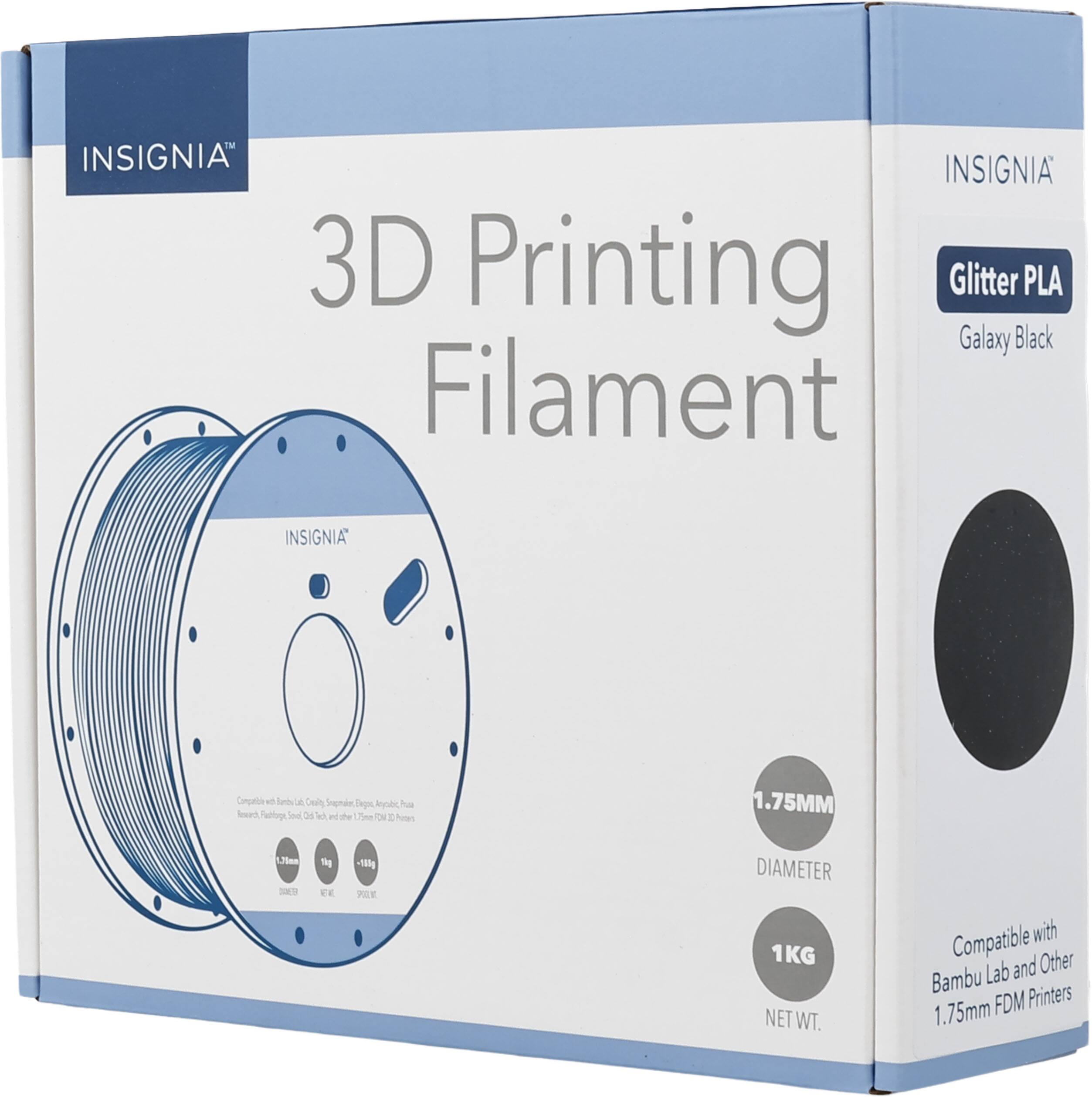 1M INSIGNIA INSIGNIA 3D Printing Glitter PLA Galaxy Black Filament INSIGNIA Compatible 1.75MM DIAMETER 1KG NET WT. Compatible with Lab and Other Bambu FDM Printers 1.75mm
