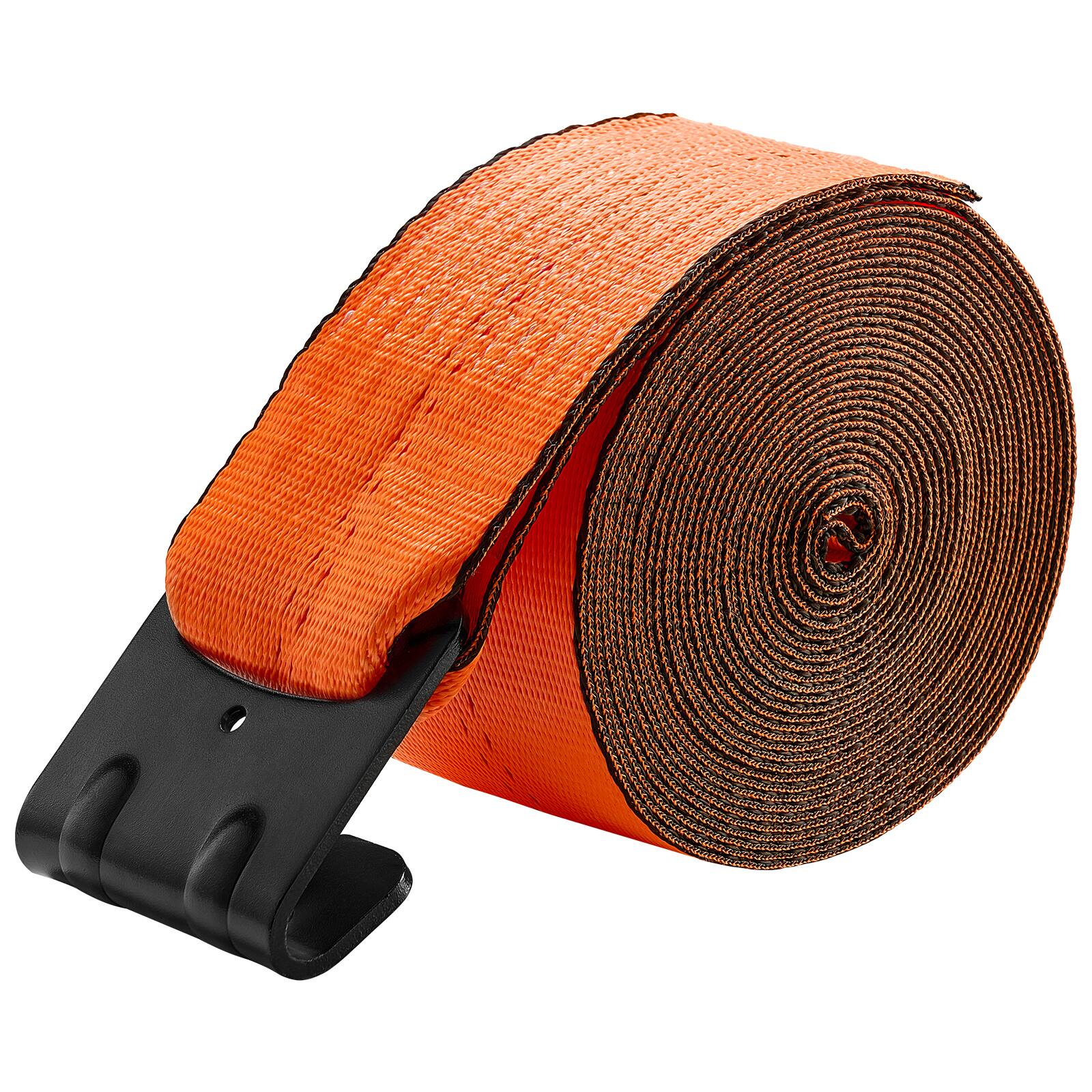 Alt View 5. VEVOR - Winch Straps, 4 in x 30 ft Truck Straps with Flat Hook, 10 Pack Heavy Duty Trailer Straps with 18000 lbs Break Strength - Orange.