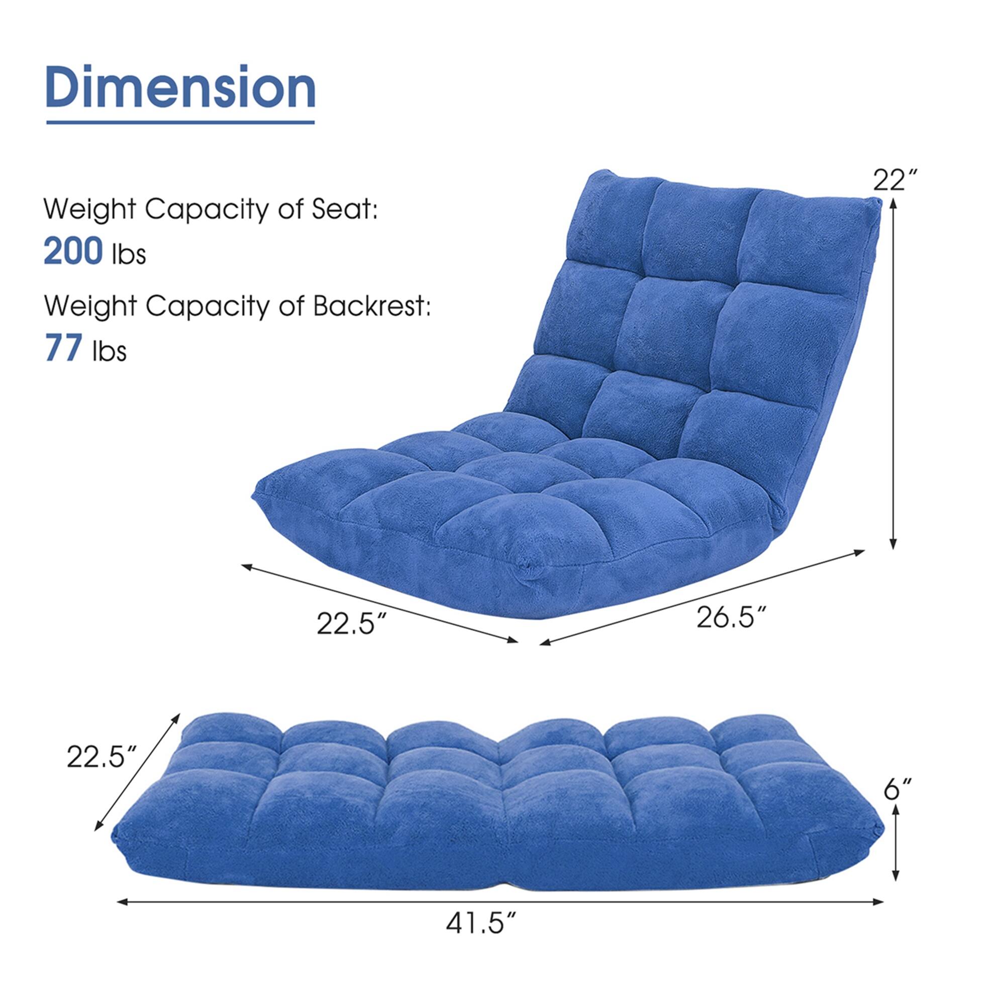 Dimension  
Weight Capacity of Seat: 200 lbs  
Weight Capacity of Backrest: 77 lbs  

22"  
22.5"  
26.5"  
22.5"  
6"  
41.5"