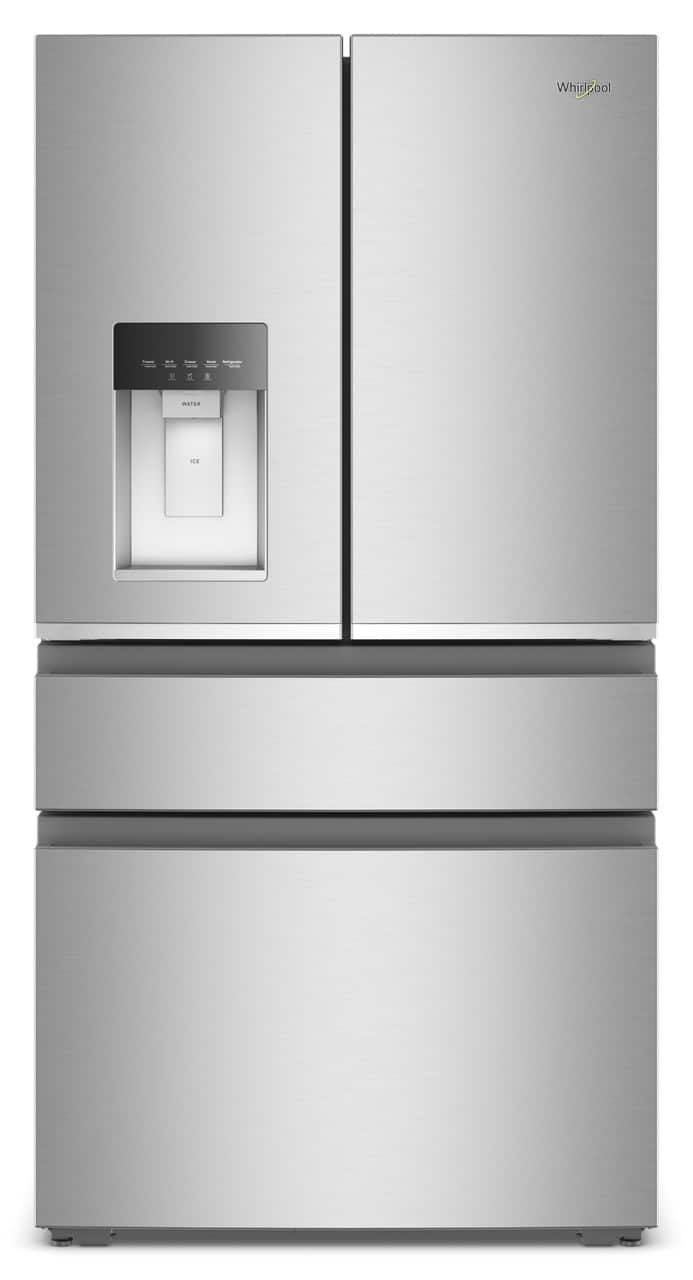 Whirlpool - 22 Cu. Ft. 4-Door French Door Counter-Depth Refrigerator - Fingerprint-Resistant Stainless Finish