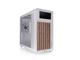 Thermaltake - TR300 WS; 6.0" LCD; Wood Trim; Mid Tower; 1x120mm Fan; ATX/mATX/mITX; 360mm Rad; 410mm GPU; Snow - Snow