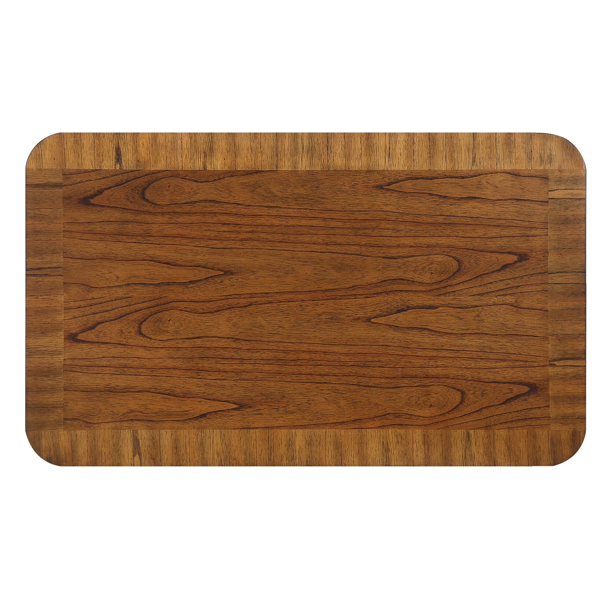 Alt View 8. GOODSILO - Rectangular Wood Coffee Table with Solid Legs and Open Storage Shelf for Living Room - Walnut.