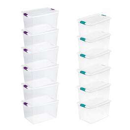 Sterilite - 64 Qt Storage Tote, 6 Pack, and 66 Qt Storage Tote, 6 Pack - Clear