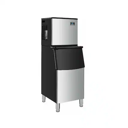 Front. SKONYON - Commercial Ice Maker Machine with 353 Lb Daily Capacity Large Storage Bin and Air Cooling System - Silver.